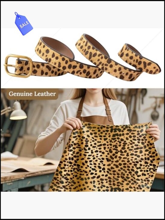 Genuine Leather Leopard Print Belt Women Waist Belts Classic Needle Buckle Ani main image 4